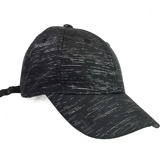 Textured Baseball Cap Casual Stylish Black & Silve - Picture 1 of 6